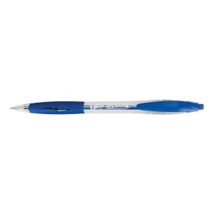 Image of Bic Atlantis Retractable Ballpoint Pen 1.0mm Blue Pack of 12 Pens FREE Flex Highlighter x 4