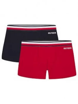 image of Tommy Hilfiger Boys 2 Pack Global Stripe Boxer - Red Navy