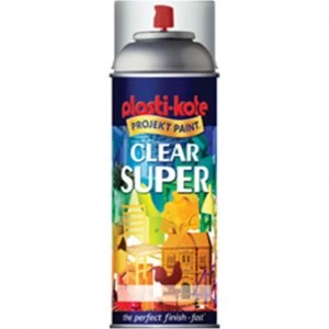 image of Plastikote Super Gloss Aerosol Spray Paint Clear 400ml