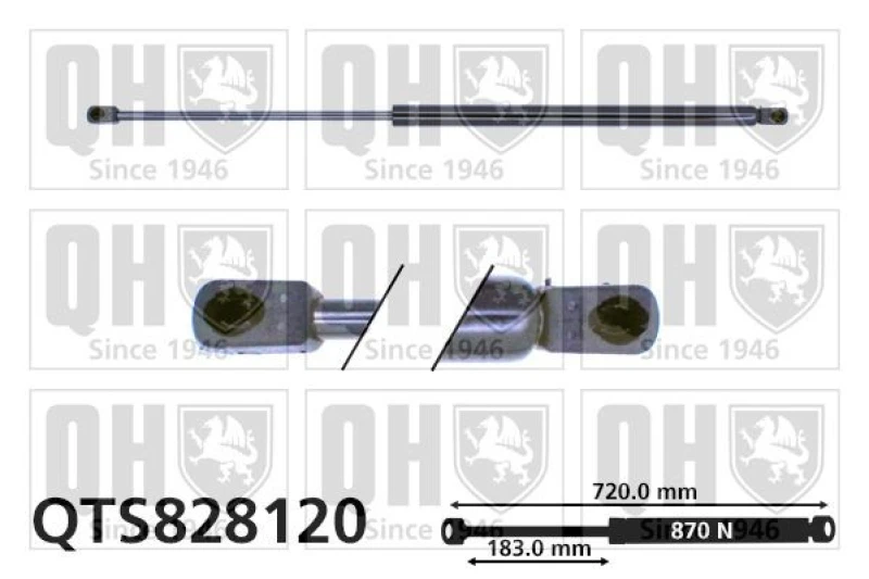 Image of QUINTON HAZELL Tailgate strut QUINTON HAZELL QTS828120