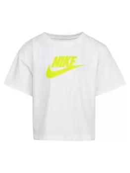 Image of Nike Younger Girls Club Hbr Boxy Tee, White, Size 2-3 Years, Women