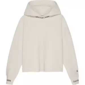 Image of Calvin Klein Jeans Intarsia Fleece Hoodie - Grey