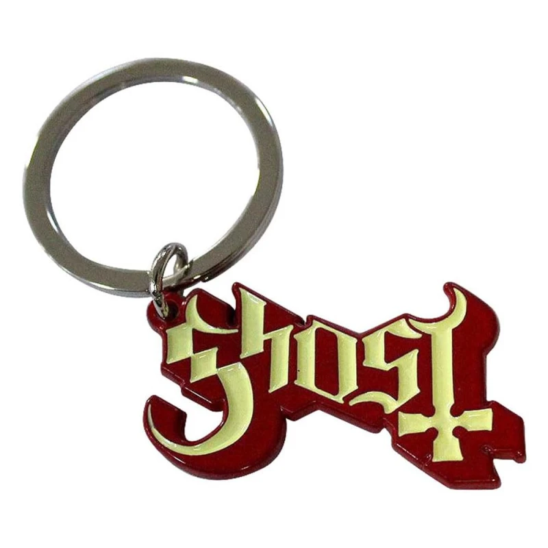 Image of Ghost Band Logo Red Shadow Keyring Keychain Red unisex