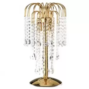 Image of Pioggia 2 Light Glass Table Lamp, Gold