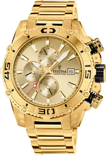 Image of Festina Watch Chronograph Date Mens - Gold FST-048