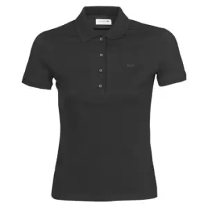 image of Lacoste PH5462 SLIM womens Polo shirt in Black - Sizes UK 6,UK 8,UK 10,UK 12