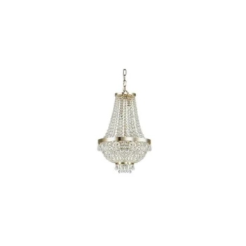 Image of Ideal Lux Caesar - 6 Light Crystal Chandelier Gold Finish, G9