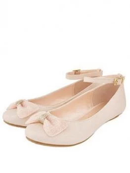 Image of Monsoon Girls Megan Beaded Bow Ballerina - Pale Pink