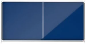 Image of Nobo Premium Plus Blue Felt Lockable Notice Board 27xA4