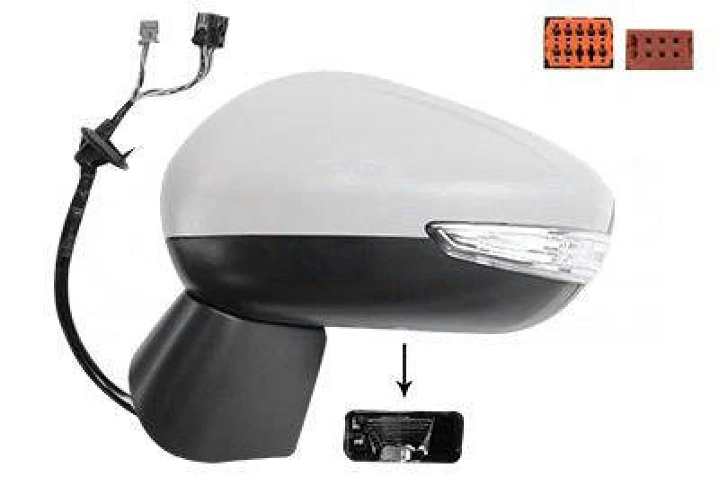 Image of VAN WEZEL 0949825 Wing mirror * HAGUS * Left, Heatable, primed Outside Mirror (50)