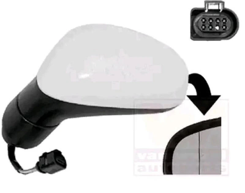Image of VAN WEZEL 4939817 Wing mirror * HAGUS * Left, Heatable, primed Outside Mirror (50)