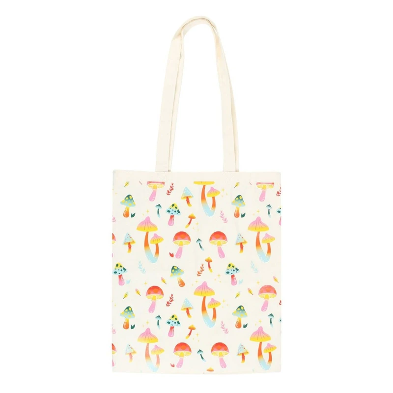 Image of Something Different Womens Funky Fungi Mushroom Polycotton Tote Bag in Off-White Off-White Female One Size