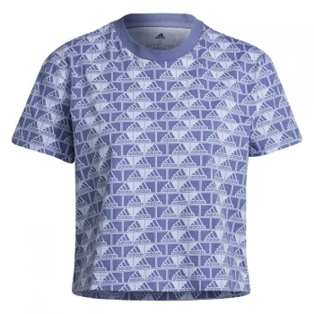 Image of adidas Brand Love Cropped T-Shirt Womens - Violet Tone / Orbit Violet