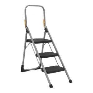 image of Rhino 3 Tread Professional Stair Ladder with High Handrail