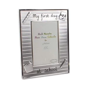 Image of 4" x 6" - Silver Plated Photo Frame - First Day at School