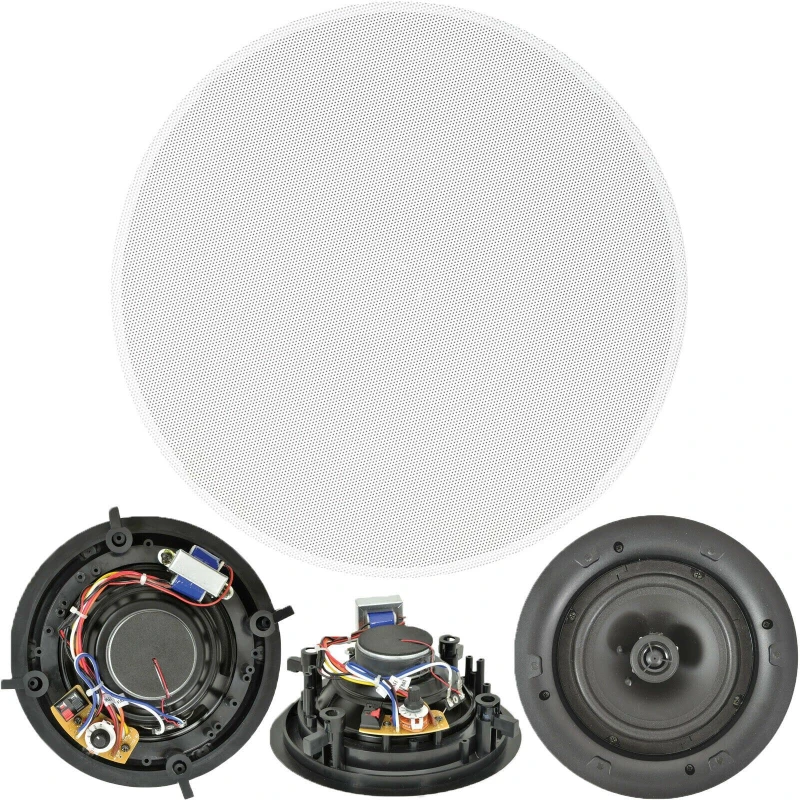 Image of Loops QUALITY 6.5" 100W 2 Way Low Profile Ceiling Speaker 100V & 8Ohm Wall Mount Slim Multi unisex