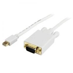 image of StarTech.com 10ft Mini DisplayPort to VGA Adapter Converter Cable mDP to VGA 1920x1200 - White