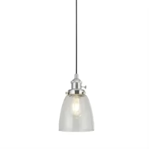 image of 1 Light Pendant Chrome, Clear Glass, E27