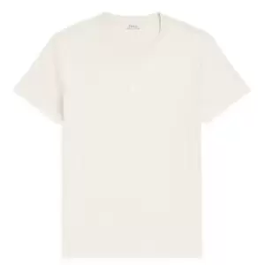 Image of Polo Ralph Lauren Center Logo T-Shirt, Classic Stone, Male, T-Shirts, 710839046021