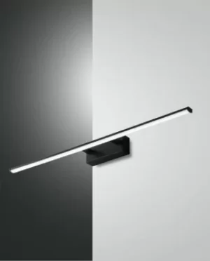 Image of Nala LED Bathroom Over Mirror Light Black Glass, IP44