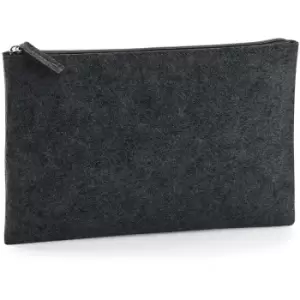 Felt Accessory Pouch (One Size) (Charcoal Melange) - Bagbase