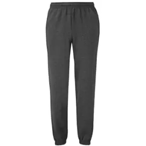 Image of Fruit Of The Loom Mens Elasticated Cuff Jog Pants / Jogging Bottoms (S) (Dark Heather)