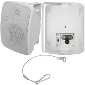 image of QUALITY 5" 100W White Outdoor Garden Speaker*100V & 8ohm* IP44 Wall / Background