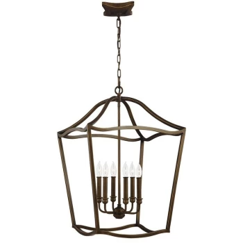 Image of Elstead - Yarmouth - 6 Light Pendant, Painted Aged Brass