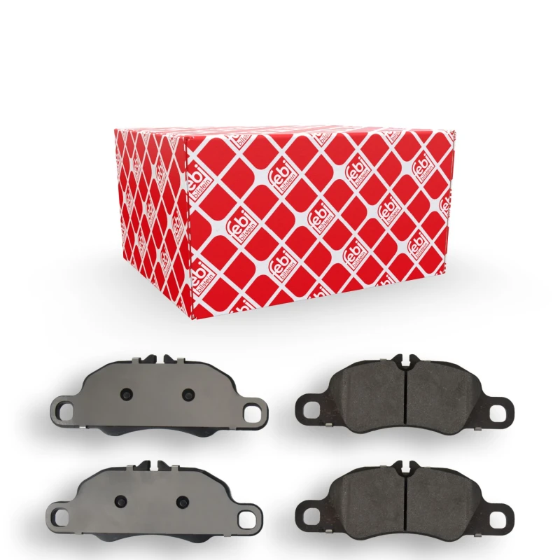 Image of FEBI BILSTEIN 116172 Brake pad set Front Axle, prepared for wear warning indicator, with anti-squeak plate Brake Pad Set,disc brake (402)
