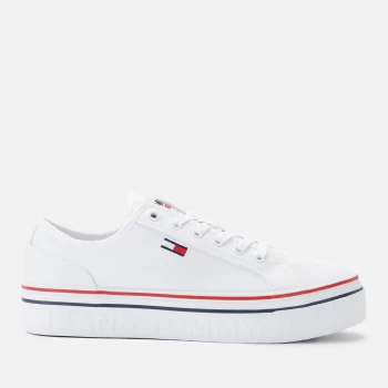 Image of Tommy Jeans Womens Vulcanised Flatform Trainers - White - UK 7