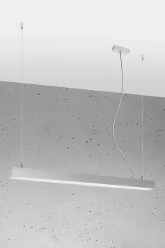 Image of Pinne Integrated LED 115cm Linear Straight Bar Pendant Light Grey 4000K