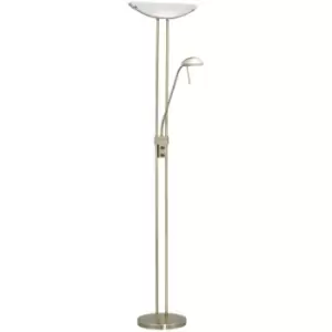 image of Eglo - Baya - 2 Light Traditional Dimmer Floor Lamp Bronzed and Glass