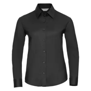 Image of Russell Collection Ladies/Womens Long Sleeve Easy Care Oxford Shirt (4XL) (Black)