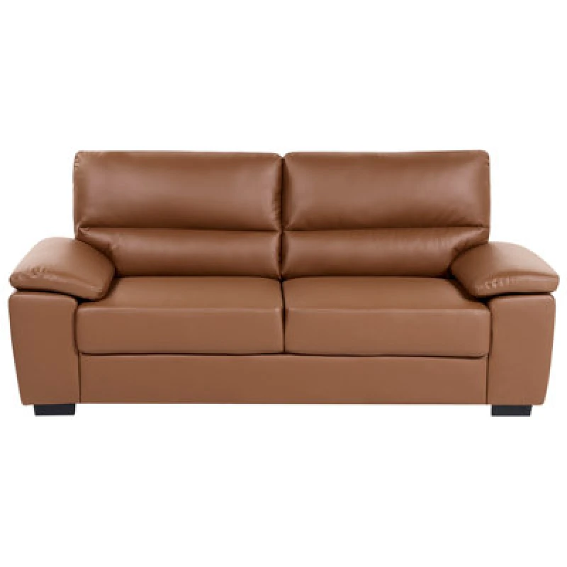 Image of Beliani Sofa 3 Seater Vogar Faux Leather Golden Brown