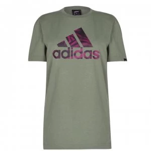 Image of adidas Zebra Logo T Shirt Womens - Legacy Green