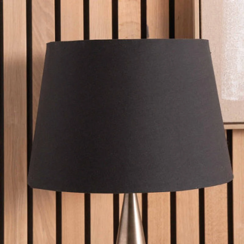 Image of Pacific Lifestyle 20Cm Black Tapered Poly Cotton Lampshade For Table Lamps And Floor Lamps