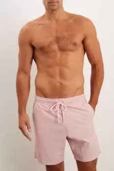 Image of Mens Pink Plain Crinkle Swim Short