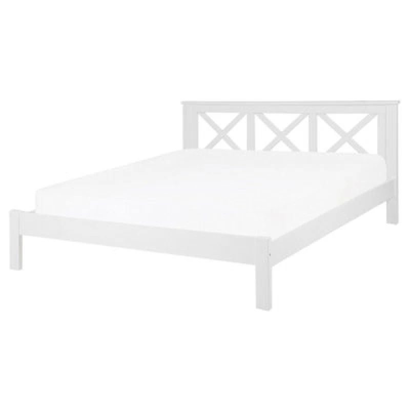 Image of Beliani Bed Pine Wood Tannay 160 X 200 Cm (Eu King Size) White