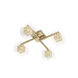 Image of Impex Avignon 4 Light Ceiling Flush Gold Fitting