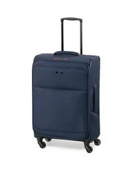 Image of Rock Luggage Ever-Lite Medium 4 Wheel Navy Suitcase
