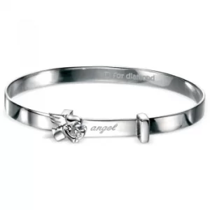 Childrens D For Diamond Sterling Silver Bangle