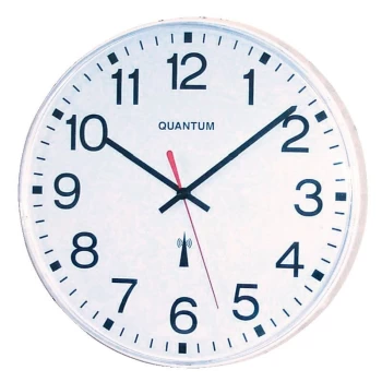 image of 2500 10' Round White Radio Controlled Clock - Quantum