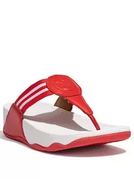 image of FitFlop Walkstar Flip Flops - Red, Size 5, Women