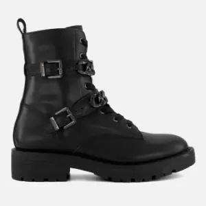 Dune Womens Plazas Leather Lace Up Boots - Black - UK 8