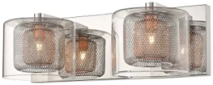 Image of Spring 2 Light Indoor Glass Wall Light Mesh Chrome, Copper, G9