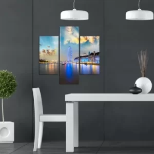 Image of 3MDF-052 Multicolor Decorative MDF Painting (3 Pieces)