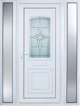 Image of Wickes Medway 2 Sidelight Pre-hung Upvc Door 2085 x 1520mm Right Hand Hung