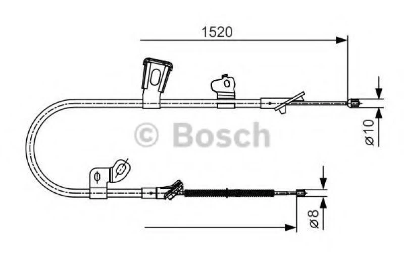 Image of Handbrake cable Bosch 1 987 477 918
