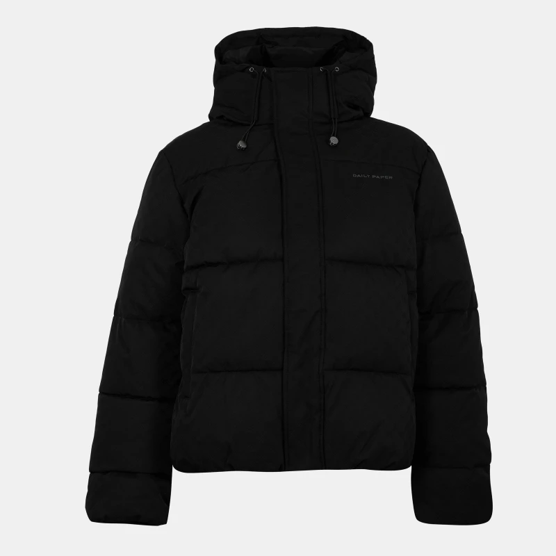 Image of Daily Paper Mens Short Puffer Jacket Black male Large