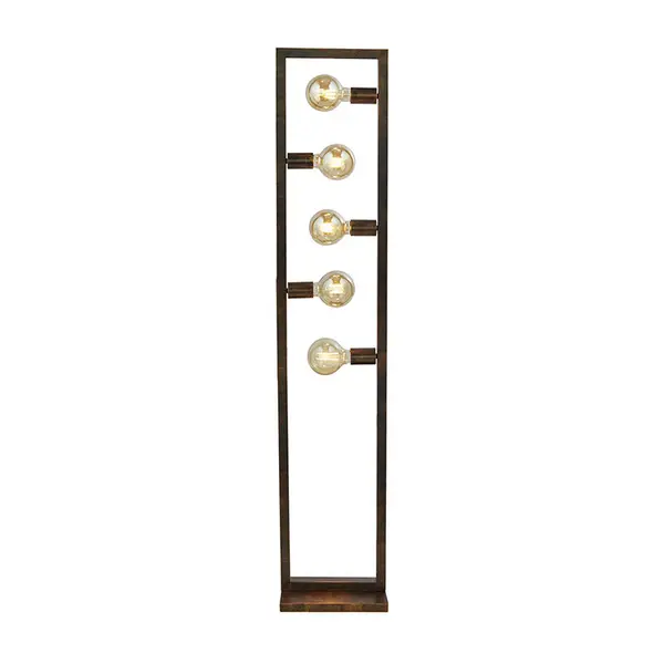 Image of Searchlight Oblong 5 Light Floor Lamp - Rustic Brown